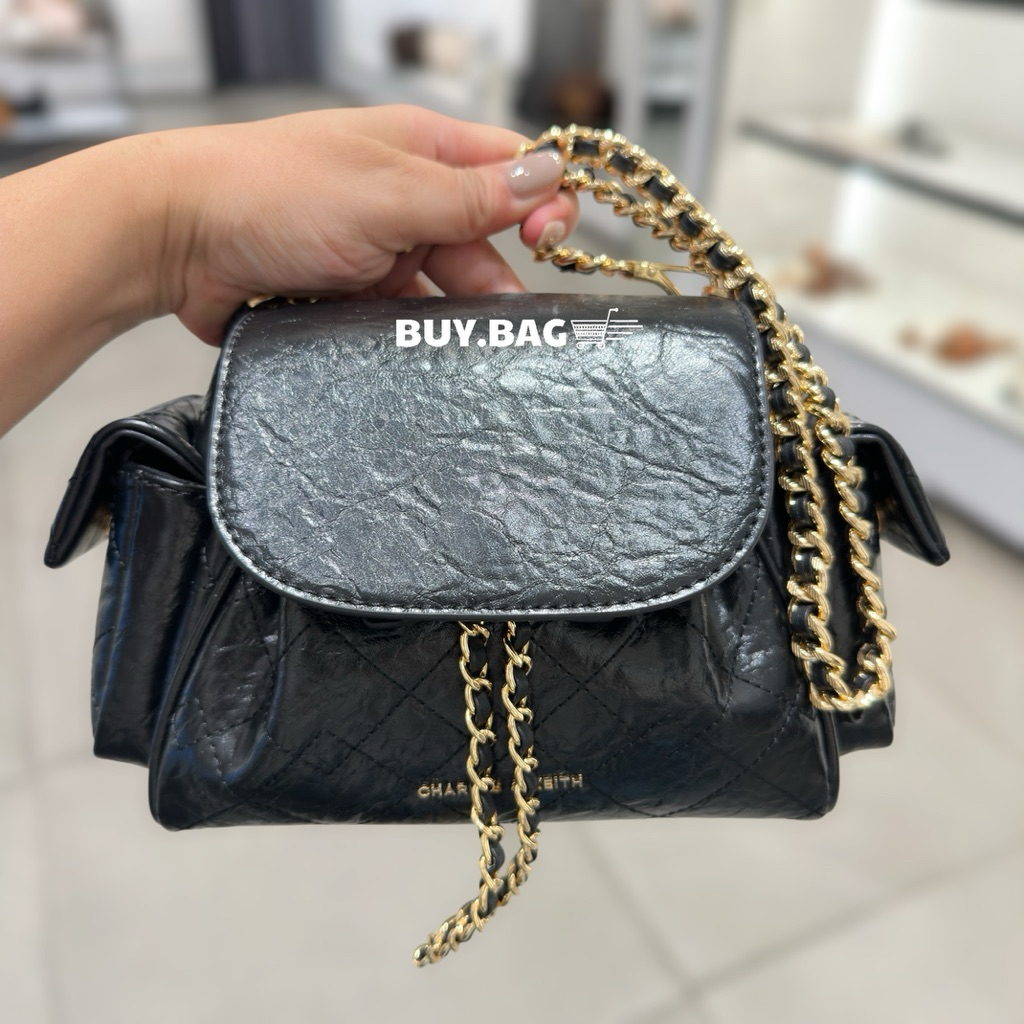 CHARLES & KEITH ( ใช้โค้ดลด30% ) CK2-60782702 กระเป๋าเป้แบบสะพายได้ รุ่น Duo ราคา ถูกที่สุด ดีลบีเคเค