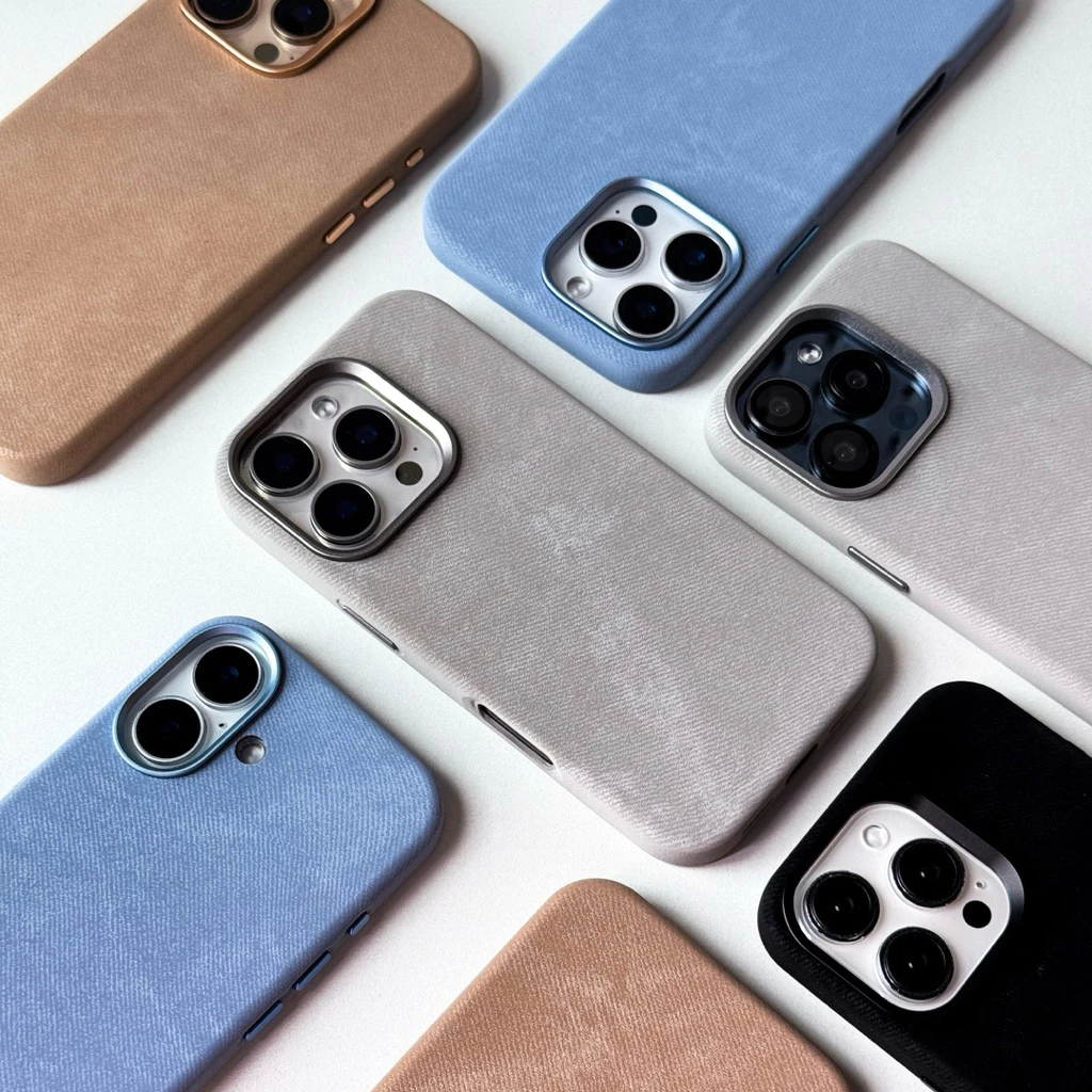 [i17] พร้อมส่ง🧵🪡 T5S191 เคสผ้าแม่เหล็ก เคสชาร์จไร้สาย เคสแข็งหุ้มผ้า เคสไอโฟน สำหรับ iPhone case12-16Plus,17Pro,17Promax