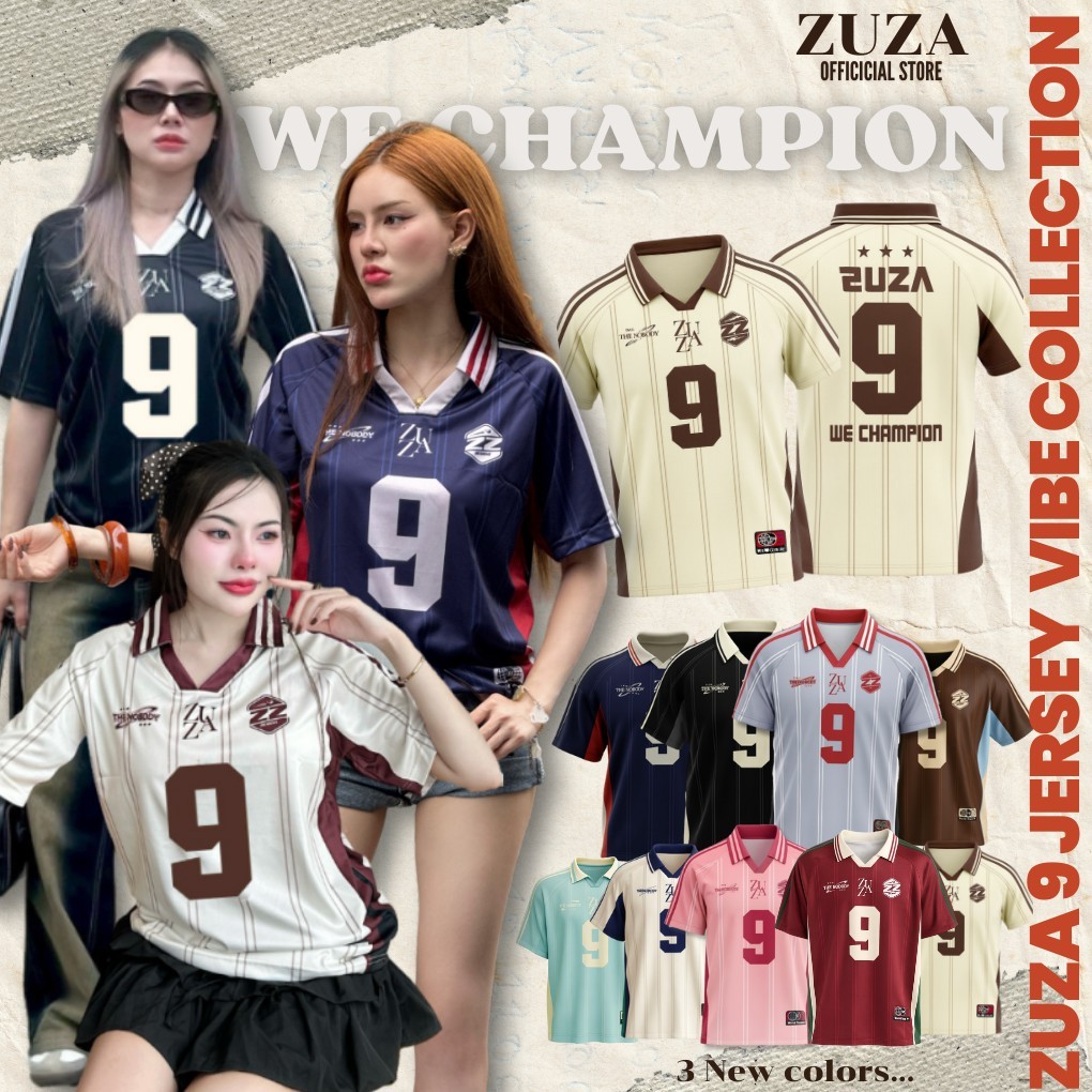 ZUZA 9 JERSEY Collection l เสื้อโปโลคอปก แขนสั้น ผ้าไมโครฯ ทรงOversize Unisex งานพิมพ์คมชัด ผ้านุ่มลื่น สวมใส่สบาย