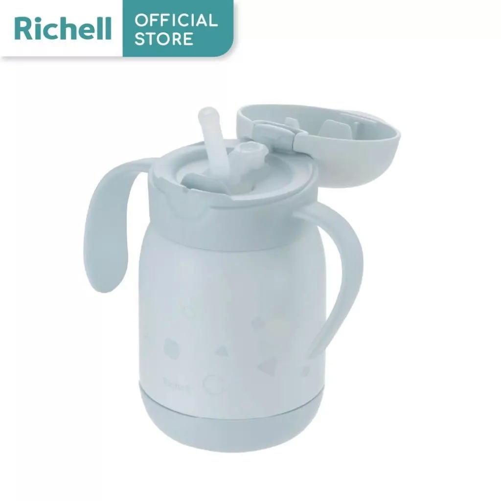 Richell(ริเชลล์) T.L.I Insulated Bottle แก้วเก็บความเย็นพกพาสำหรับเด็ก มาพร้อมหูจับถนัดมือ