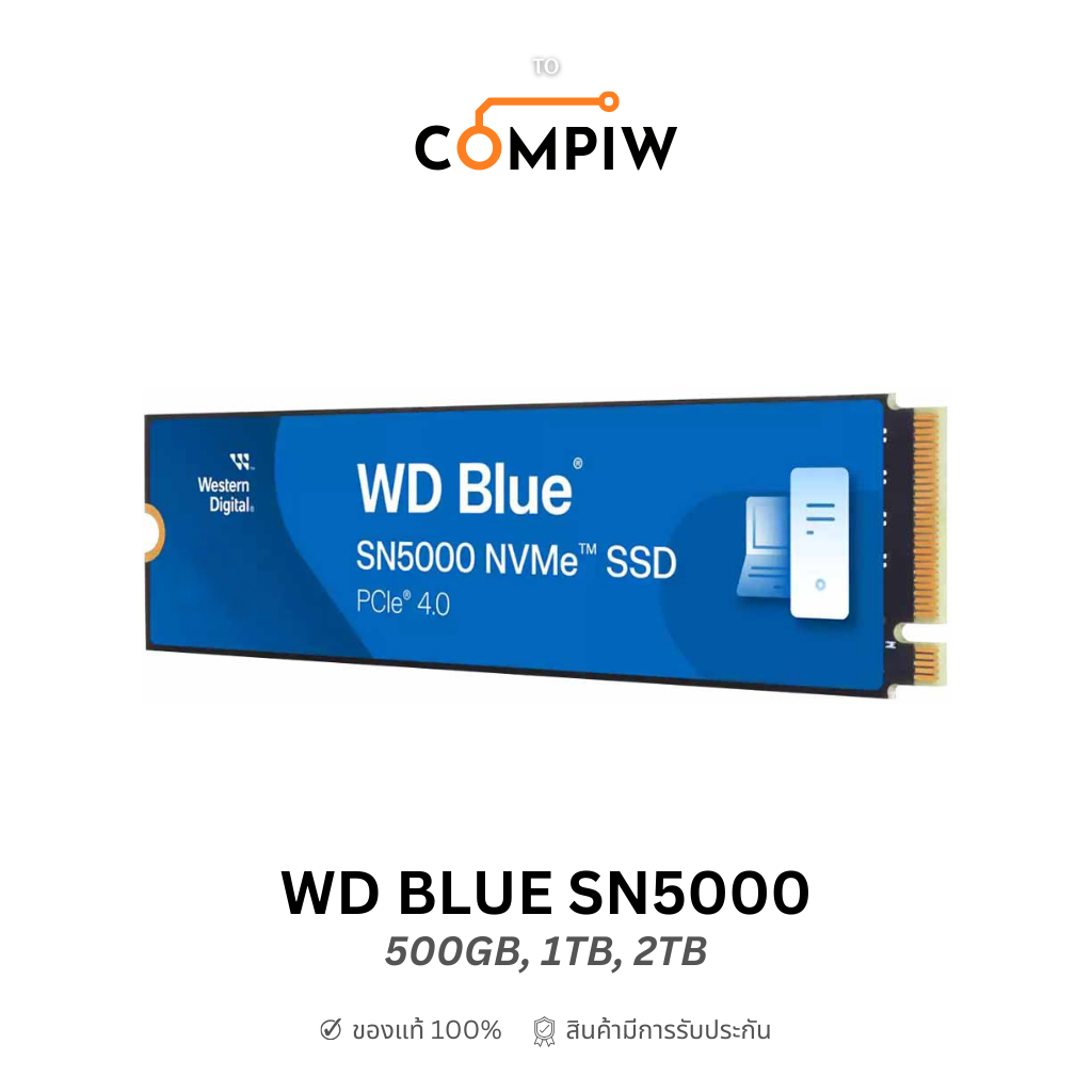 WD BLUE SN5000 500GB, 1TB, 2TB SSD M.2 2280 NVMe PCIe Gen4 x4 (To Compiw Shop)