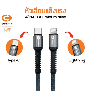 Commy สายชาร์จ Type-C 60W สายชาร์จเร็วสำหรับไอโฟน 20W สายถักไนลอน 1.2m สายซิลิโคนนิ่ม 1.5m DC247/250