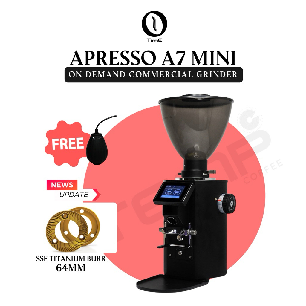 เครื่องบด APRESSO A7 mini Grinder 64mm SSF TITANIUM (BLACK)