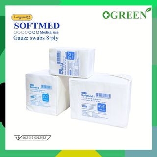 Softmed gauze ผ้าก็อซพับ 100 ชิ้น/ห่อ (ชนิดไม่สเตอร์ไรด์)
