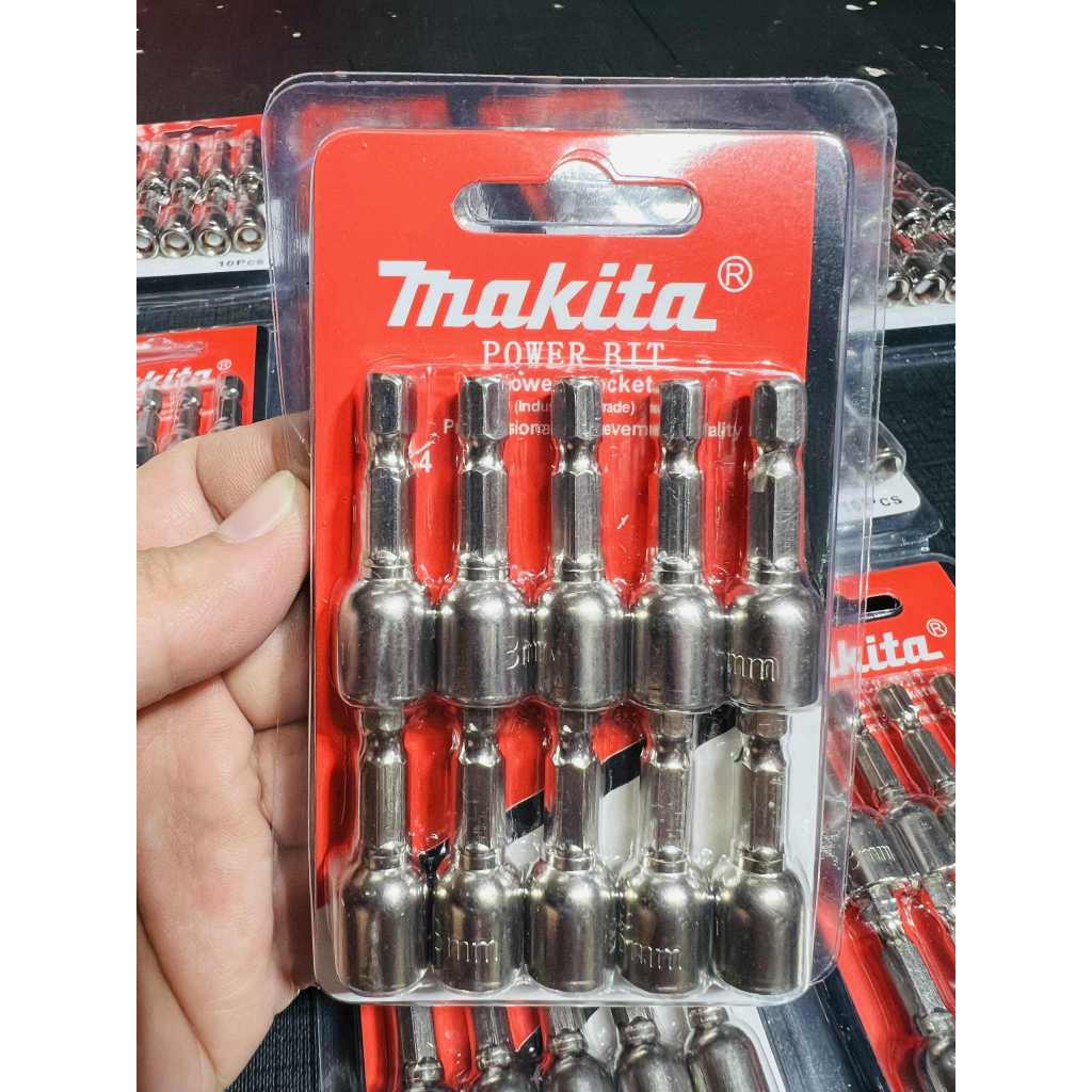 (แผง 10ดอก) หัวบล็อกแม่เหล็ก หัวบล็อกขันสกรู หัวบล็อกยิงหลังคา เบอร์ 8 มม. หัวเบอร์ 8มิลล้วน