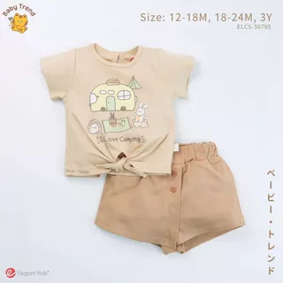 Elegant Kids ชุดเด็กผู้หญิง 12เดือน-3ขวบ ชุดเสื้อแขนสั้นพร้อมกางเกงขาสั้น ลายแคมปิ้ง Collection | Babytrend