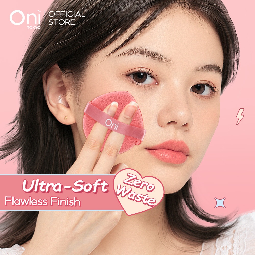 Oni Double-Faced Foundation Puff # Pink (3 pcs )