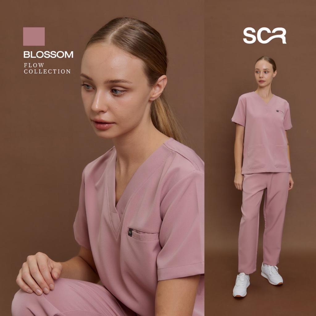 Scrub in | เสื้อ-กางเกงสครับ unisex สี Blossom รุ่น Flow