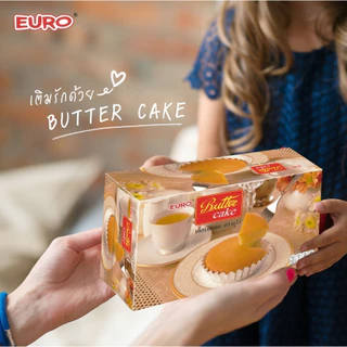 Euro ยูโร่ บัตเตอร์เค้ก 12x4 ขนาด 40 กรัม แพ็คละ 4 ชิ้น ขนมเค้ก หอม นุ่ม ละมุน อร่อย ขนมกินกับกาแฟ โอวัลติน