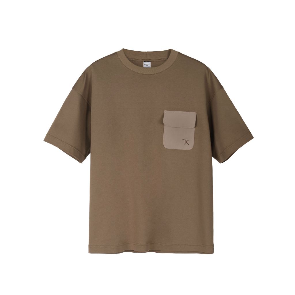 TAKEO KIKUCHI เสื้อยืด COTTON TEE W/EMB TK CONTRAST POCKET