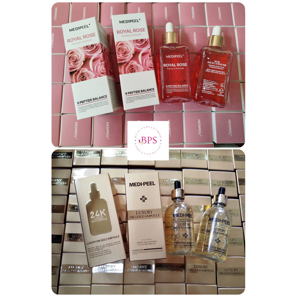 (สั่งในไลฟ์ลด50%) MediPeel Luxury 24K Gold Ampoule 100ml / MEDI-PEEL Royal Rose Premium Ampoule เซรั่มทองคำ/เซรั่มกุหลาบ