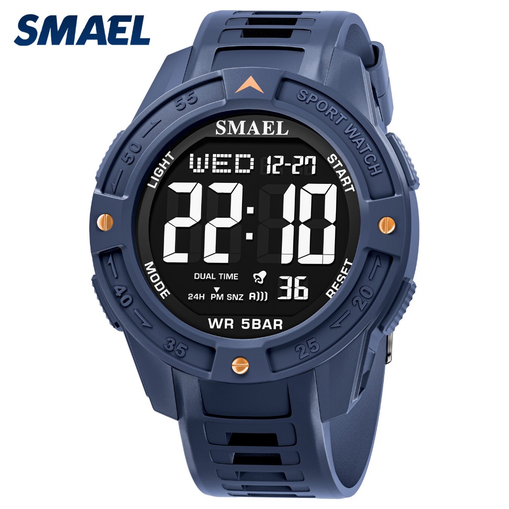 SMAEL 8126 นาฬิกาสำหรับผู้ชาย อเนกประสงค์ ใช้ได้ทั้งกลางแจ้งและในร่ม ระบบเตือนภัย จับเวลา เรืองแสงในที่มืด ทนน้ำและกันกร