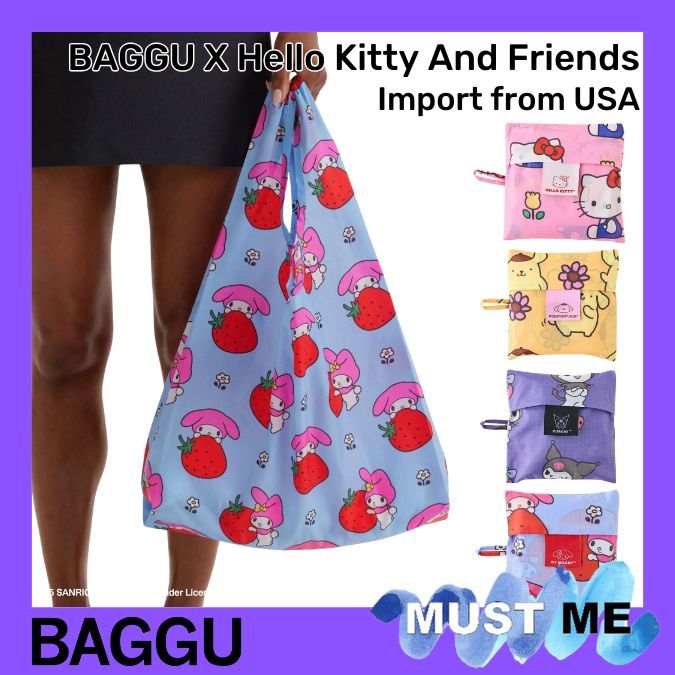 [BAGGU] พร้อมส่งกระเป๋าBAGGU X Hello Kitty And Friends Standard Reusable Tote Bag