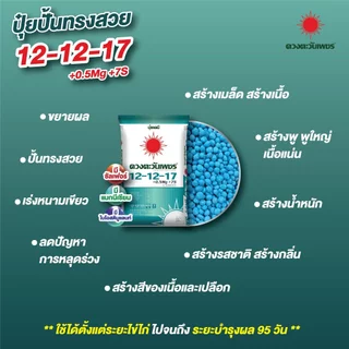 ปุ๋ยคอมปาวด์ 12-12-17 ขนาด 25 กก +แมกนีเซียม0.5% มีซัลเฟอร์7% +Biostimulant เร่งการดูดซึมของระบบราก