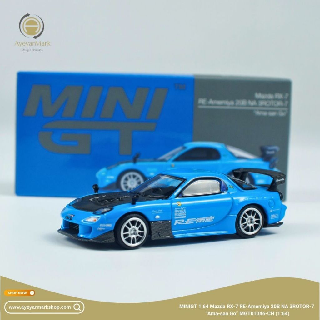 MINIGT Mazda RX-7 RE-Amemiya 20B NA 3ROTOR-7 “Ama-san Go” MGT01046-CH (1:64)