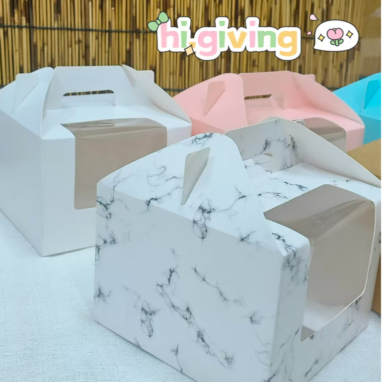 กล่อง กล่องคัพเค้ก หูหิ้วเจาะหน้าต่างพลาสติกใส  4หลุม ใส่เค้กมินิ ได้นะคะ (1ใบ) - รูปที่ 3