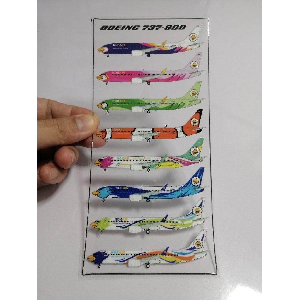 สติ๊กเกอร์ เครื่องบิน Boeing 737-800 นกแอร์ NOK AIR set1 8 แบบ UV DTF Sticker