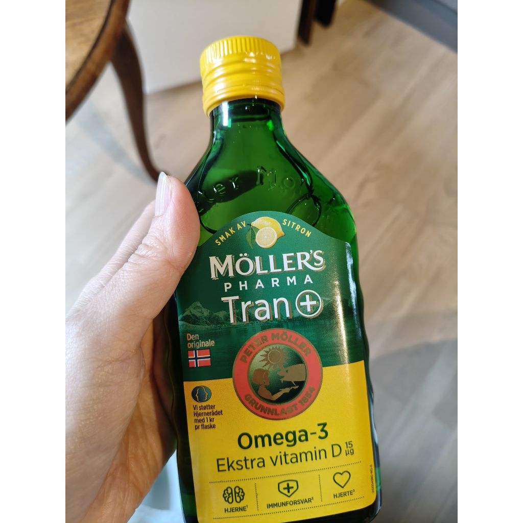 พร้อมส่ง Moller's Tran น้ำมันตับปลาค็อด รสเลม่อน วิตามิน A-D-E Omega 3(สำหรับเด็ก3ขวบขึ้นไป บุคคลทั่