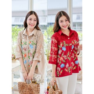 เสื้อผ้าลินินกระดุมหน้าแขนลูกไม้ มี2แบบ รอบอก50-52-54-56ยาว2…