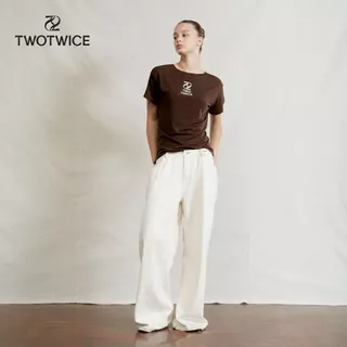Twotwice - Ultra Soft Tee Brown tone ใส่ได้สองด้าน เส้นใยธรรมชาติ 96% นุ่มสบาย ได้รับการรับรองความปลอดภัย อ่อนโยนต่อผิว