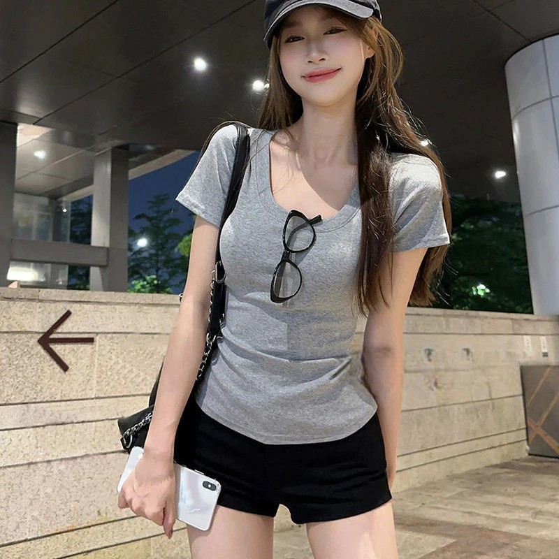 mm_home8 เสื้อยืด สีพื้น แขนสั้น พรางหุ่นเข้ารูปเอวเอส เหมาะกับสาวๆสายชิลสายชิค แฟชั่นใหม่ยอดฮิต - รูปที่ 3