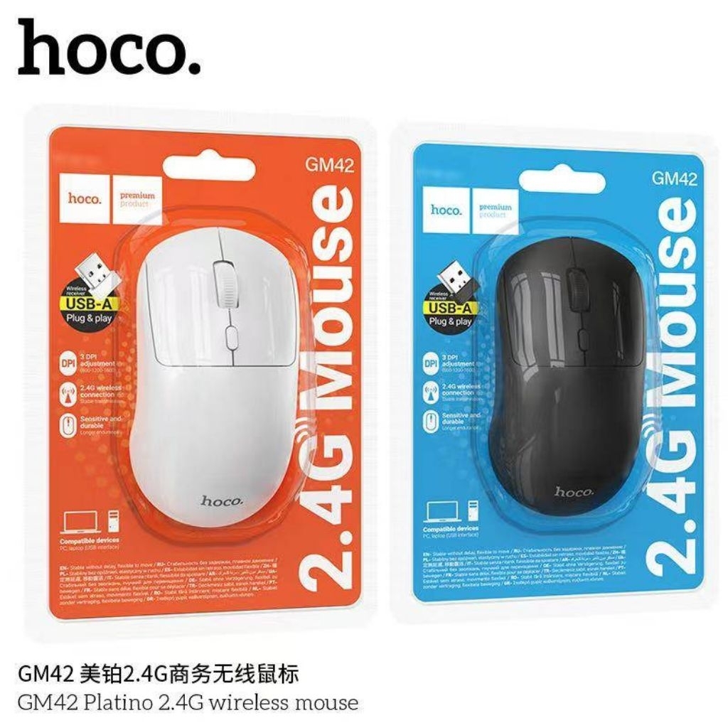Hoco GM42 Platino 2.4G Wireless Mouse White เมาส์ไร้สาย เมาส์บลูททูธ