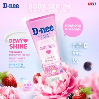 [แพ็ค 2] D-nee ดีนี่ ดิวอี้ ชายน์ บอดี้ เซรั่ม 170มล., สีชมพู, ผิวกระจ่างใส ฉ่ำโกลว์ใน7วัน