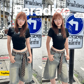 Paradise - กางเกงขาสามส่วน รวมสี แต่งเฟด | ใส่ได้ ผู้ชาย ผู้หญิง | Pants | เสื้อผ้า | Men and Women | Clothing