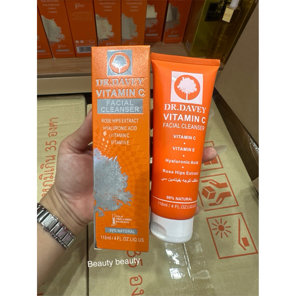 DR.DAVEY Vitamin C Whitening Face Wash White Face Cleanser Foam 118ml.