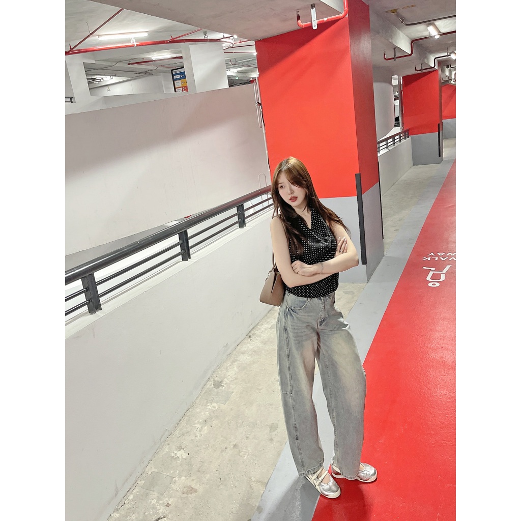 SLYQ INDIGO BARREL DENIM PANTS กางเกงยีนส์ขายาวทรงบาร์เรล - รูปที่ 5