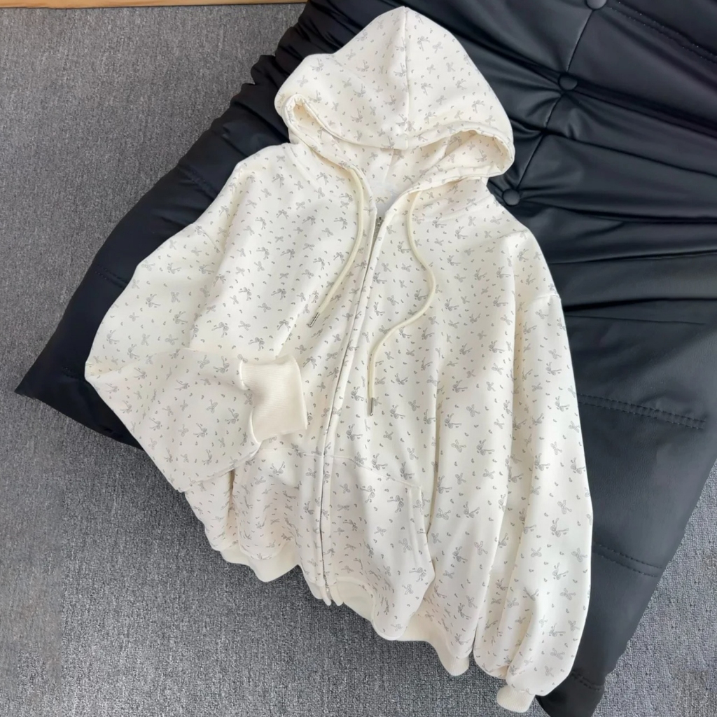KKS⭐️พร้อมส่ง⭐️เสื้อกันหนาว เสื้อฮู้ด แขนยาว สไตล์เกาหลี ลายน่ารัก ใส่สบาย ทรงหลวม #91513