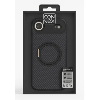 Connex Carbon Fiber เคส iPhone พร้อมขาตั้ง 360° หลังขุ่น กันกระแทก ชาร์จไร้สาย
