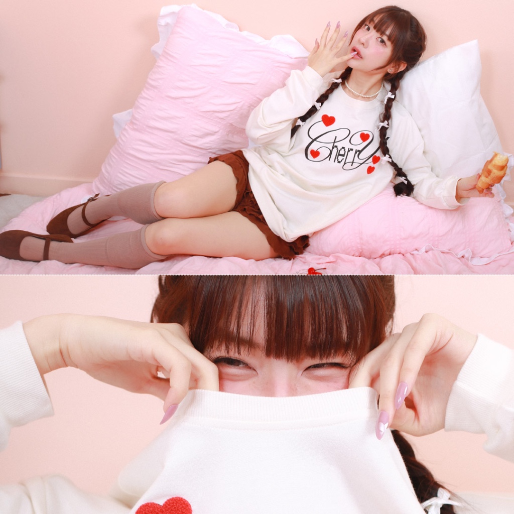 kome.offi เสื้อสเวตเตอร์ รุ่น kumi cherry sweater ราคา ถูกที่สุด ดีลบีเคเค แกลเลอรีภาพที่ 7