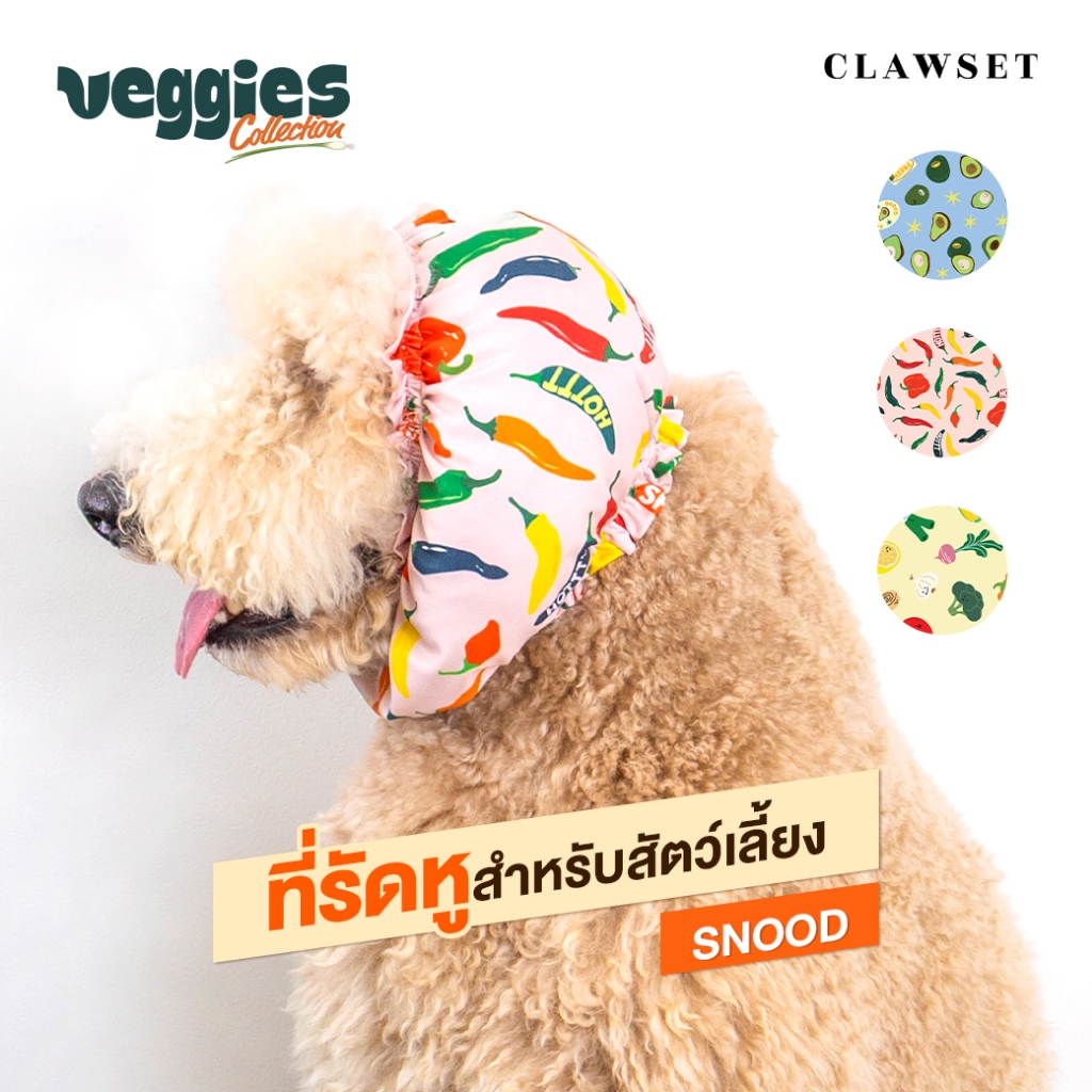 ที่รัดหูสำหรับสัตว์เลี้ยง Veggies Snood สุดน่ารัก | CLAWSET.BKK