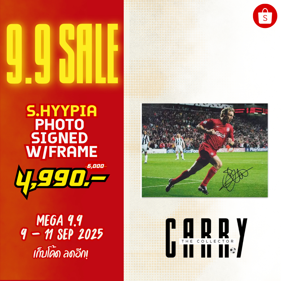 Sami Hyypia รูปถ่ายลายเซ็น Signed Liverpool Photo - Champions League Goal With COA A1 กรอบขนาด 16x12