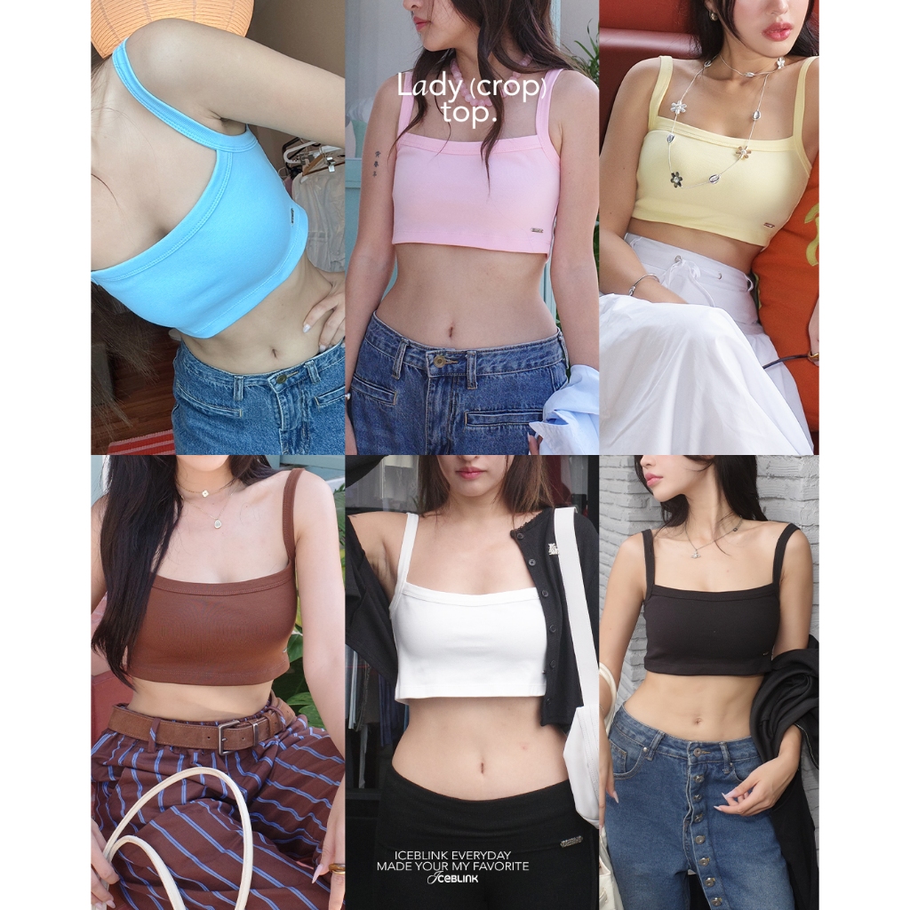 ICEBLINK l Lady crop top เสื้อสายเดี่ยวครอป(แบบสั้น) 6 สี