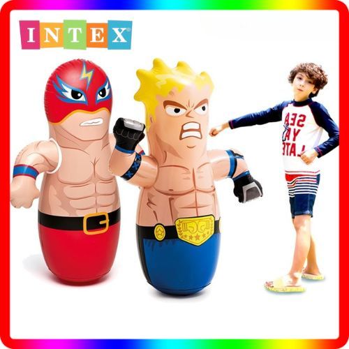 ตุ๊กตาล้มลุก 3D.ลายตัวการ์ตูนนักกีฬามวยปล้ำ สีตามแบบ(คละแบบ)