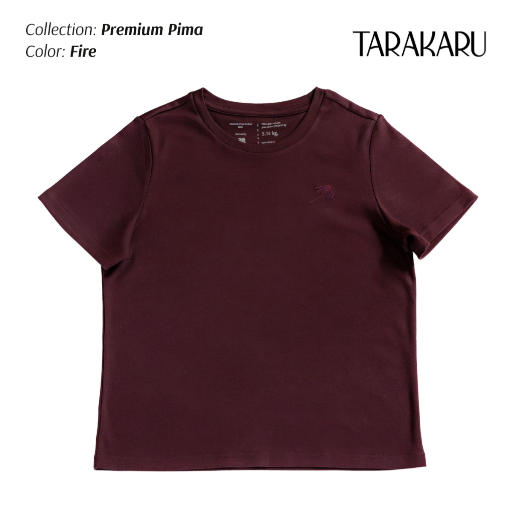 เสื้อยืด TARAKARU รุ่น Premium Pima สี Fire ผ้าฝ้ายพีมา 100% นุ่ม ลื่น สบายทุกสัมผัส