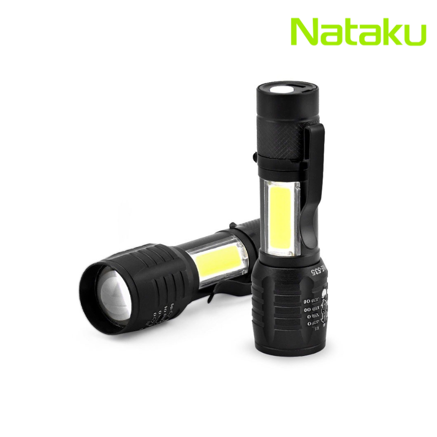 NATAKU ไฟฉายพกพา ไฟฉายแรงสูง ไฟฉาย LED ไฟฉายแบบชาร์จ Flashlight ใช้งานได้ 2แบบ ชาร์จusb ปรับซูม กำลัง 2w