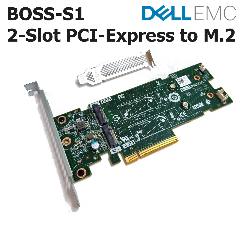 บอร์ดใส่ m.2 SSD SATA PCI 2X M.2 Slots BOSS-S1 Storage Adapter Card Dell 0K4D64 PCI-Express x8