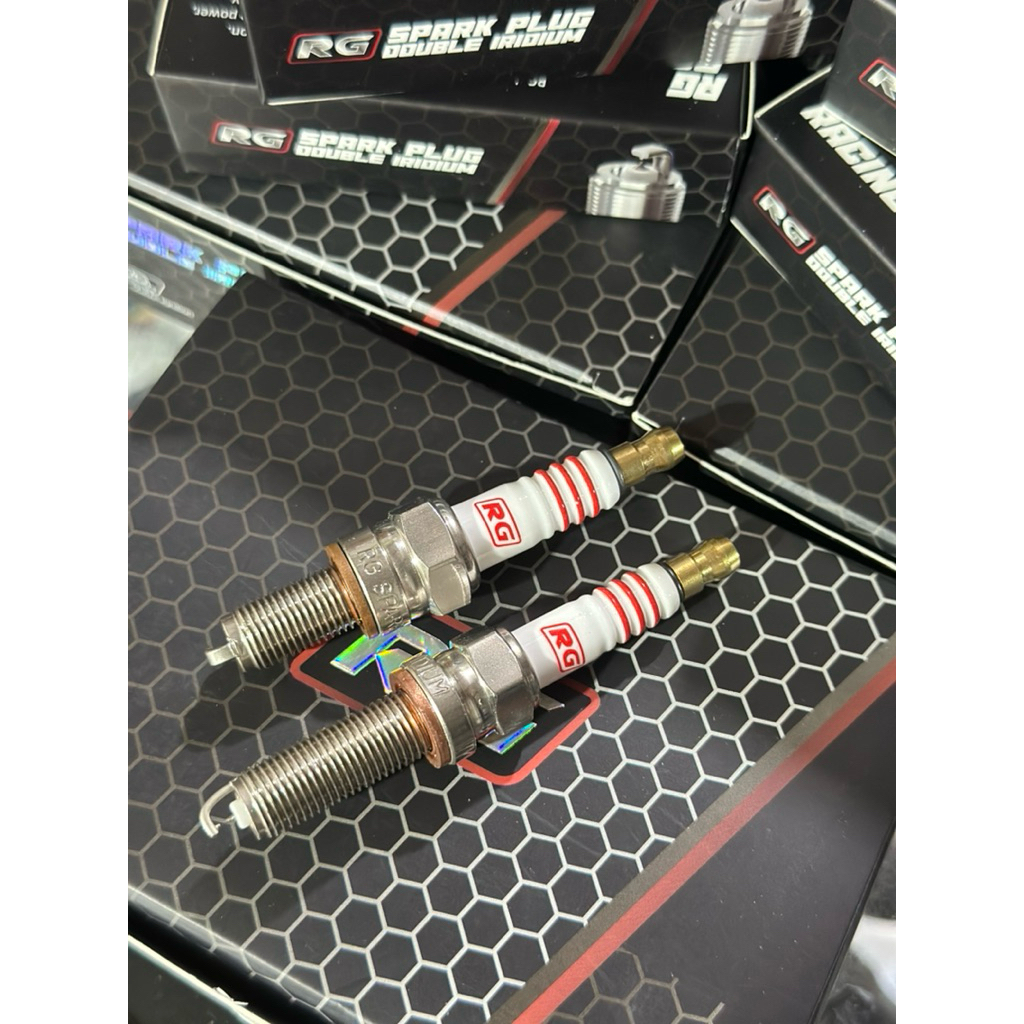 หัวเทียนแต่งRG DOUBLE IRIDIUM ไฟแรง จุดระเบิดแม่นยำทุกรอบเครื่องยนต์