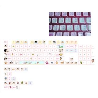 คีย์แคปพุดดิ้ง ลายการ์ตูนน่ารัก ลายคมชัดสวย 129 ปุ่ม PBT + PC Doubleshot + การระเหิดความร้อน คีย์แคปอะนิเมะ ลายการ์ตูนน่