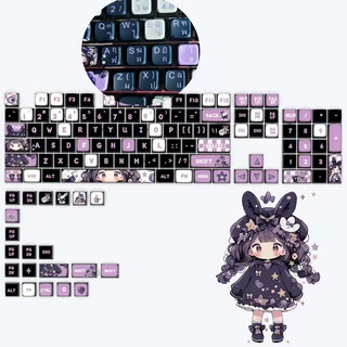 คีย์แคปพุดดิ้ง ลายการ์ตูนน่ารัก ลายคมชัดสวย 129 ปุ่ม PBT + PC Doubleshot + การระเหิดความร้อน คีย์แคปอะนิเมะ ลายการ์ตูนน่