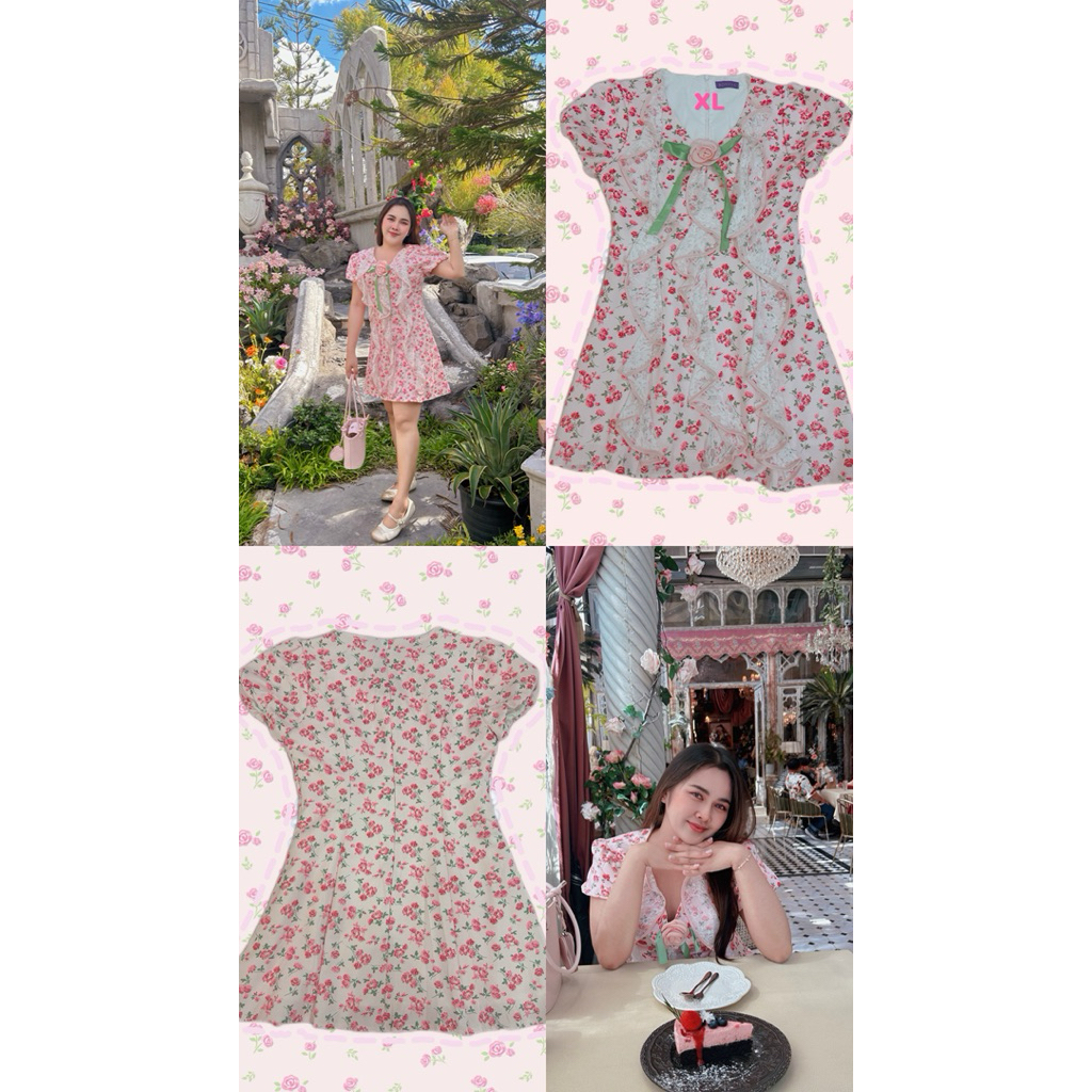 ส่งต่อ ชุดเดรส Boniga สีชมพู แบรนด์ Maria Dimond