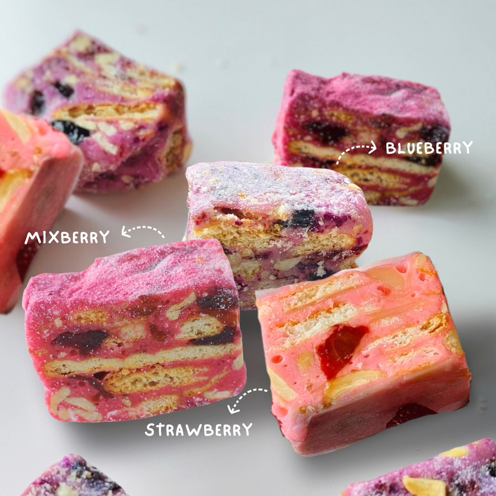 นูกัตเบอร์รี่รวม 3 รสชาติ 9 ชิ้น Pre-order