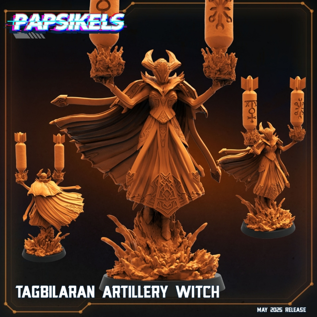 Tagbilaran Artillery Witch - PSK Trench Crusade | HL - Fiend Humanoid Human / 32mm scale 3D printed 