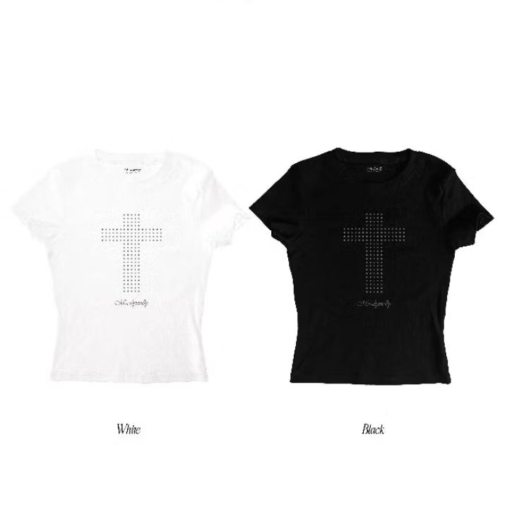moodymolly slimfit เสื้อยืด สลิมฟิตรัดรูป รุ่น baby dot รัดรูปแนบตัว สีขาว offwhite