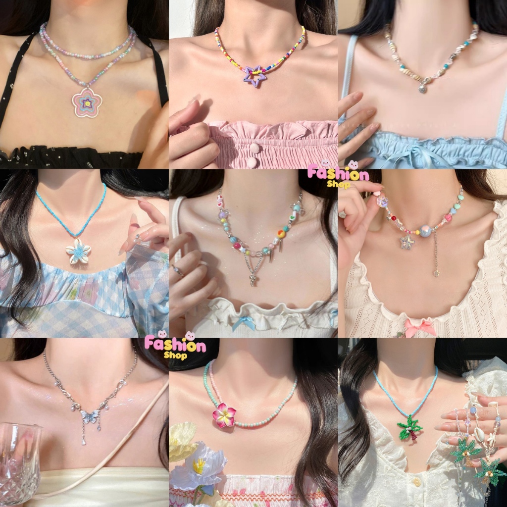 Fashion สร้อยคอโซ่ สร้อยคอเชอร์รี่ สร้อยคอใส่ไปทะเล dopamine หลากหลายสไตล์ เหมาะสำหรับSummerพร้อมส่งในไทย COD