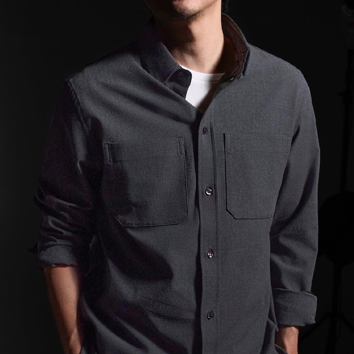 era-won เสื้อเชิ้ตแขนยาว รุ่น QUIET LUXURY MONOTONE SHIRT สี Grey