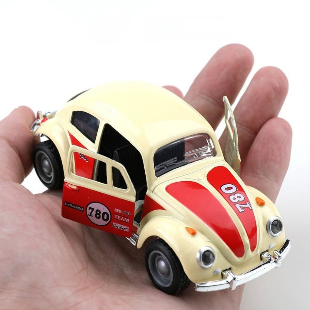 โมเดลรถเต่า  Beetle รถเหล็ก ไม่มีกล่อง มีลาน เปิดประตูได้ รถคลาสสิค